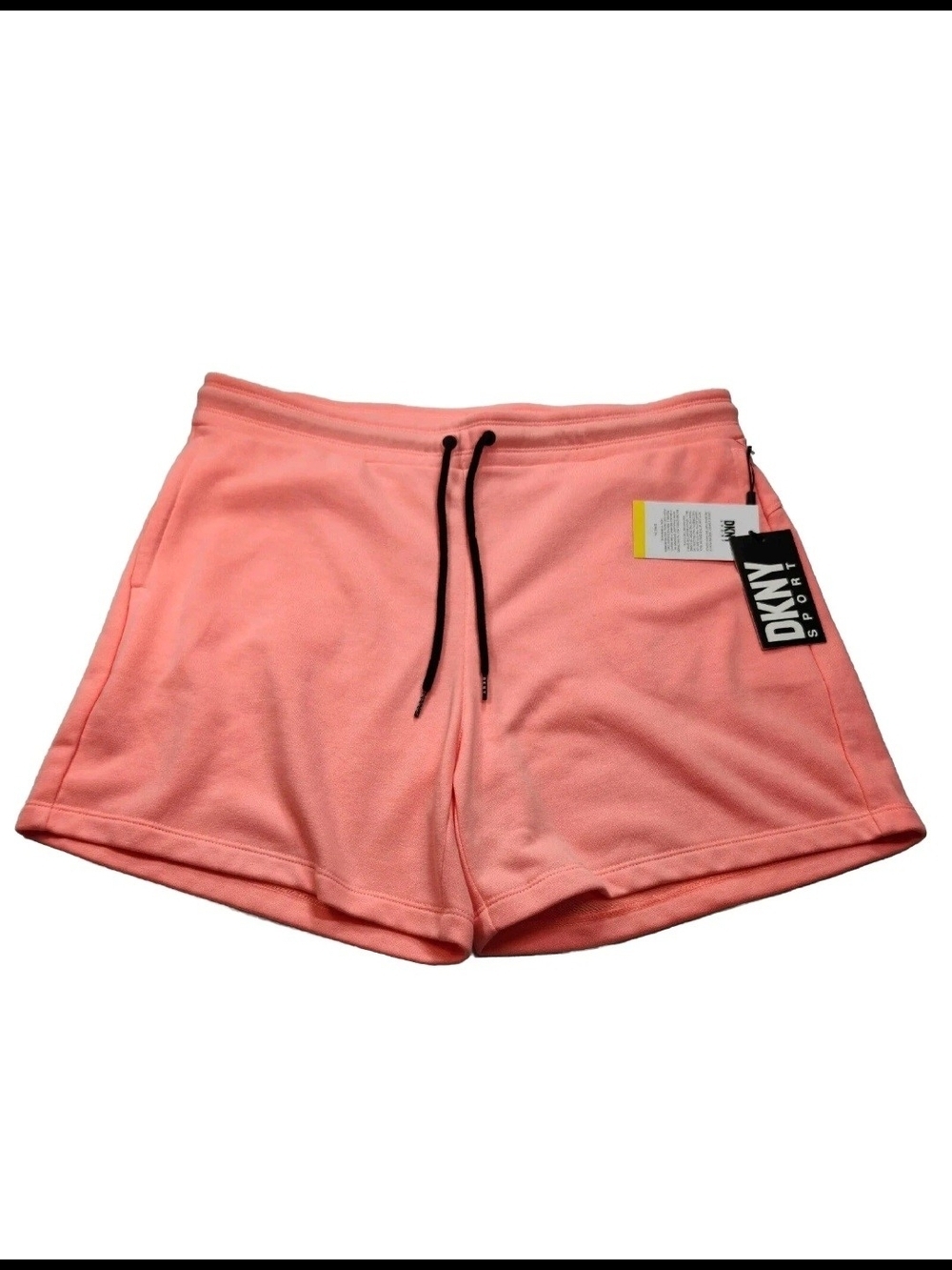 Dkny Sports Womens Size L Sweat Shorts Drawstring Waist Salmon NWT 03